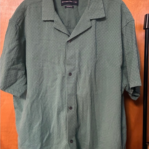 Abercrombie & Fitch Other - Abercrombie & Fitch Men’s Short sleeve Button Up Shirt Large  Green Cropped